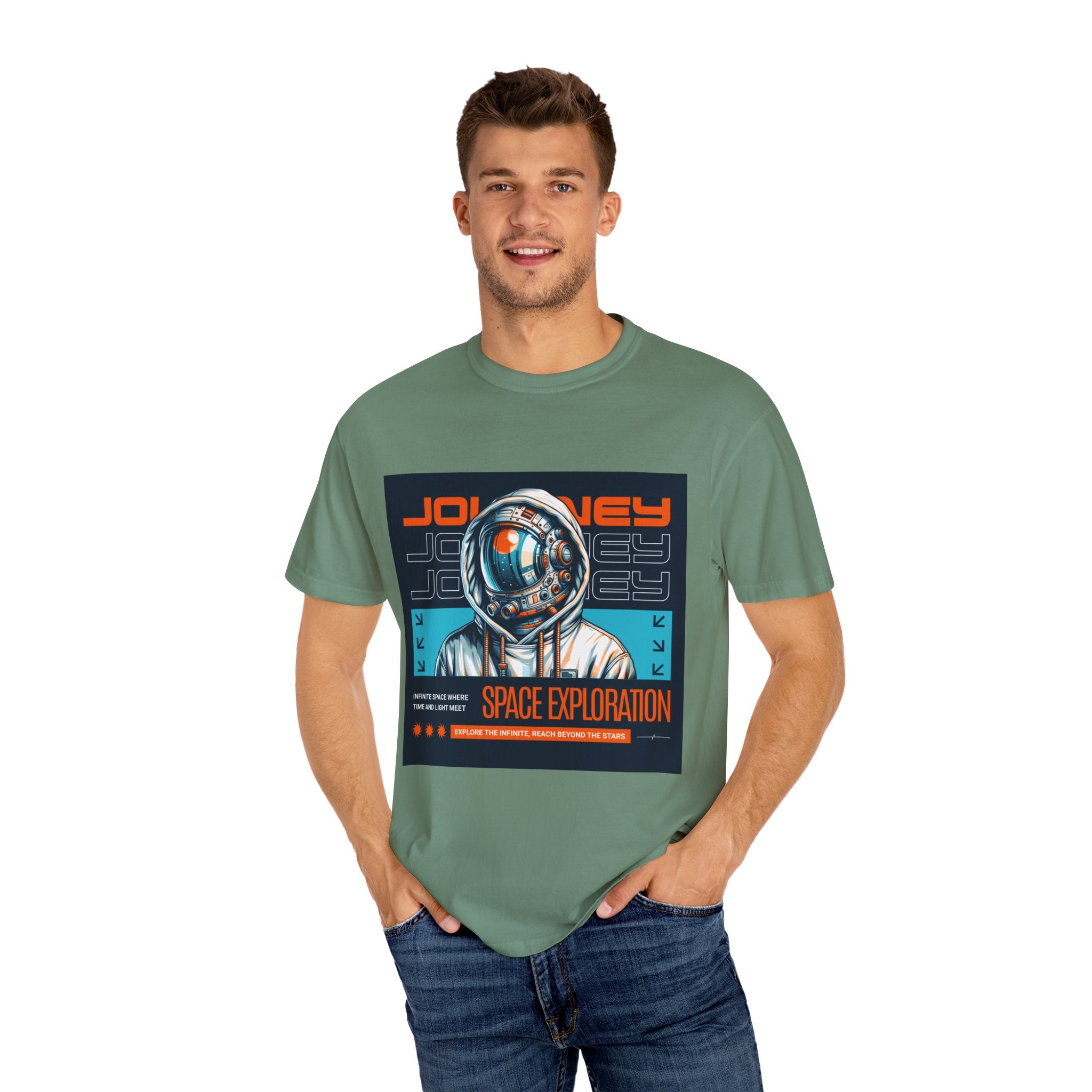 Space Exploration Unisex Garment-Dyed T-Shirt - Journey to the Stars
